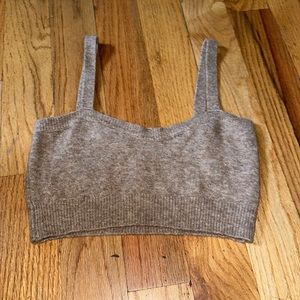 Zara tan knit crop top